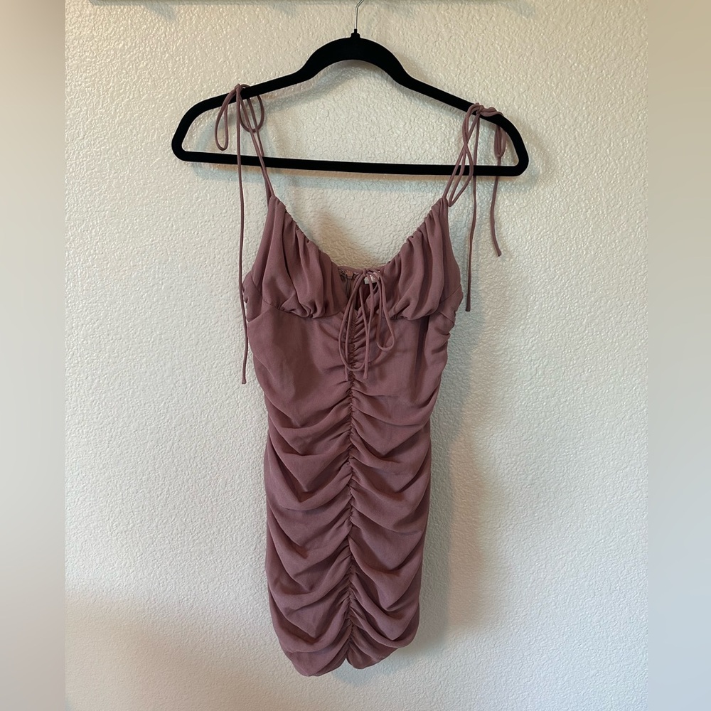 Mini dress with adjustable tie straps